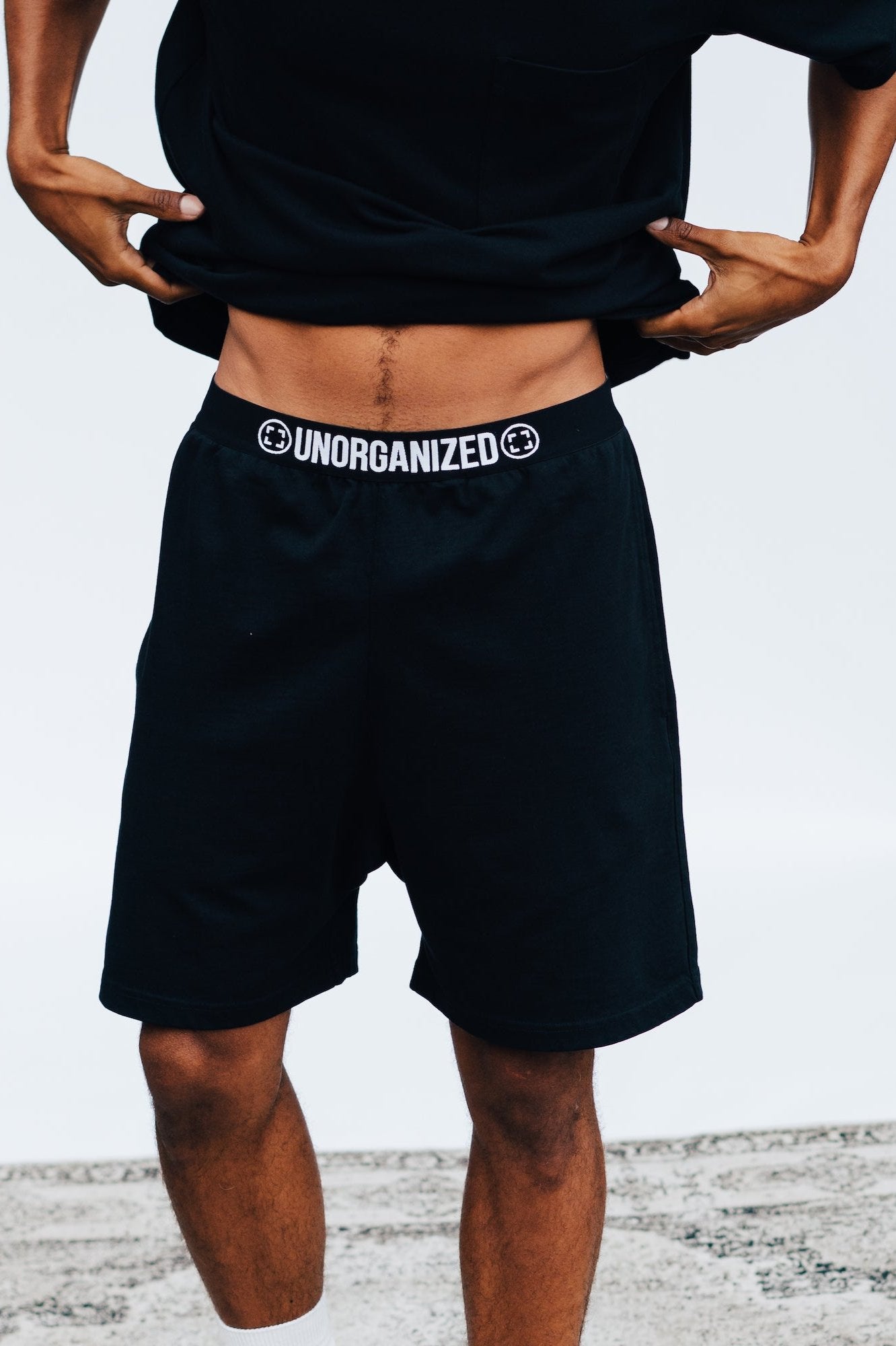 RELAXED WAISTBAND SHORTS “S1” BLACK