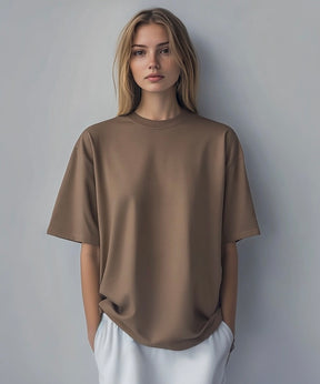 OVERSIZE COMFORT T-SHIRT “T15" TOFFEE BROWN