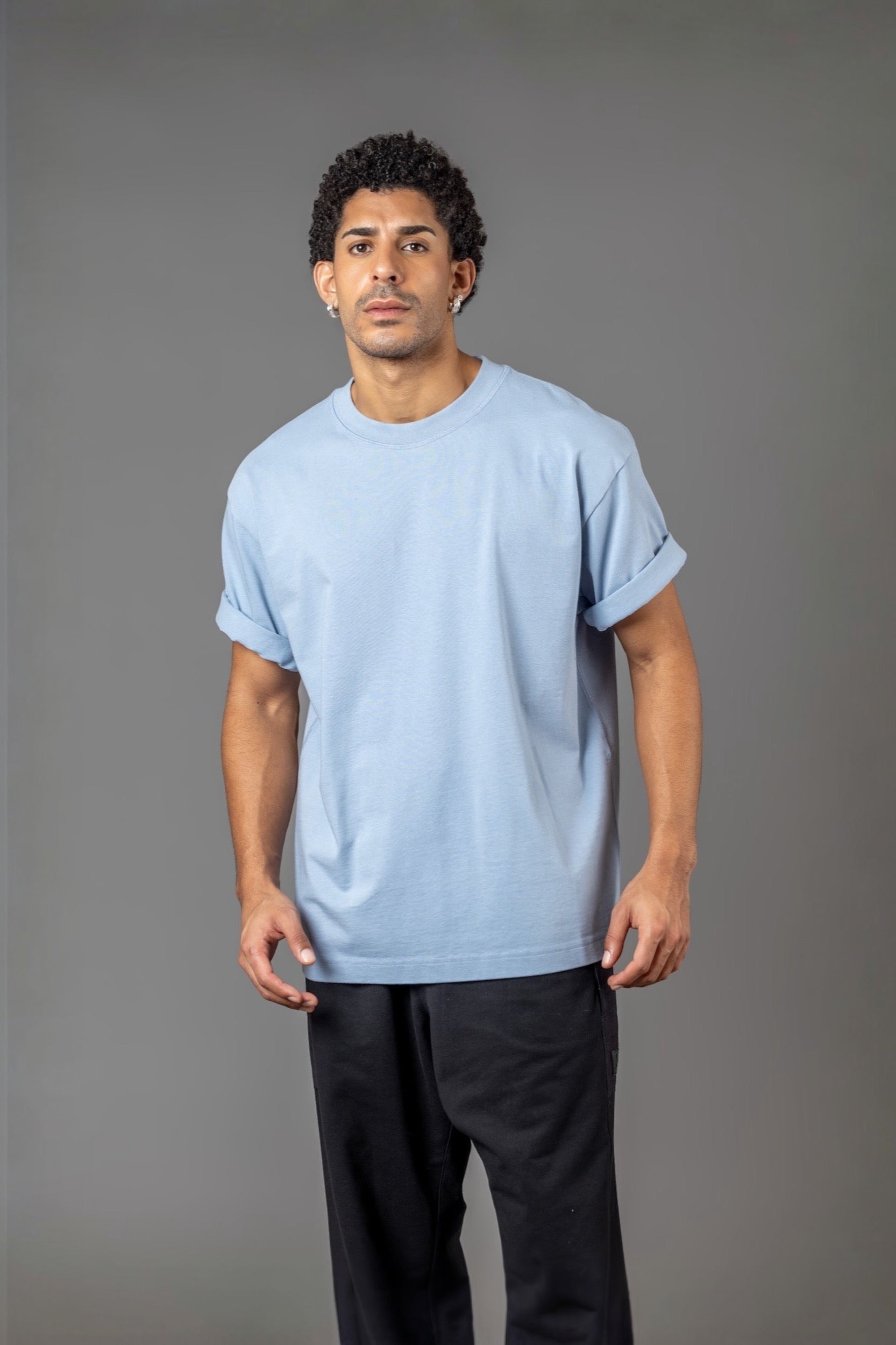 OVERSIZE COMFORT T-SHIRT “T15" LIGHT BLUE