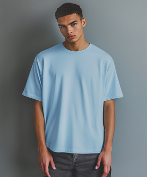 OVERSIZE COMFORT T-SHIRT “T15" LIGHT BLUE