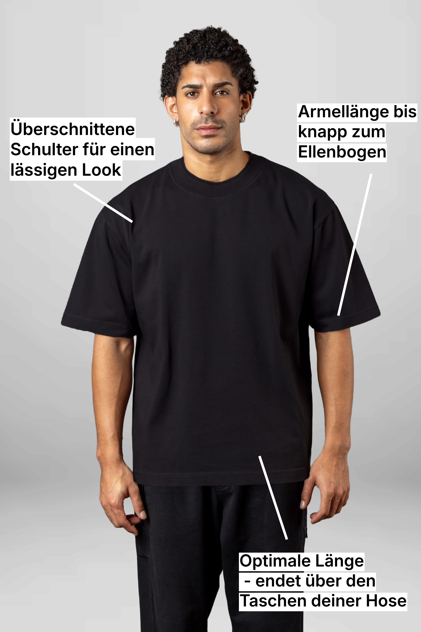 OVERSIZE COMFORT T-SHIRT “T15" BLACK