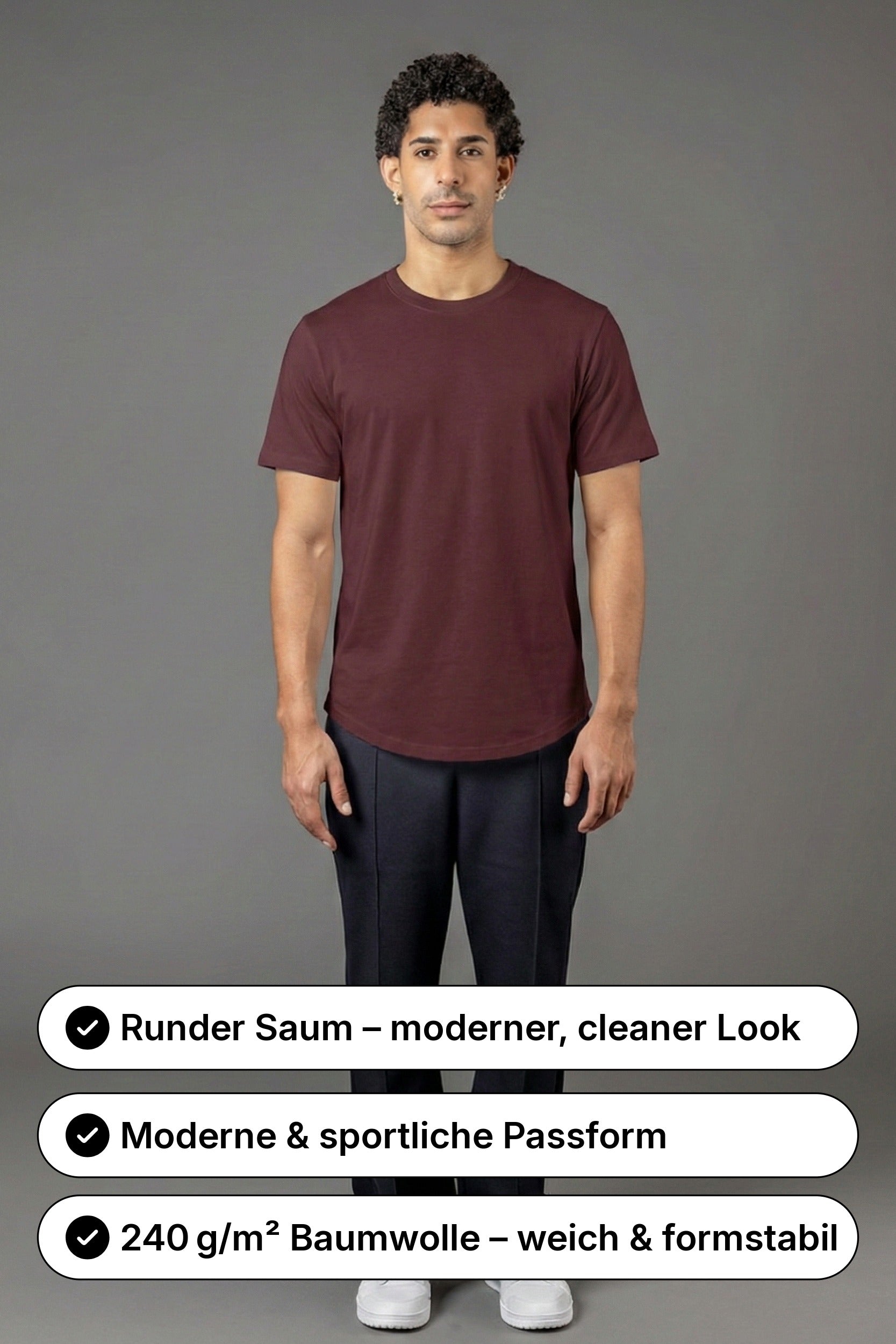 BASIC T-SHIRT RUNDER SAUM T25