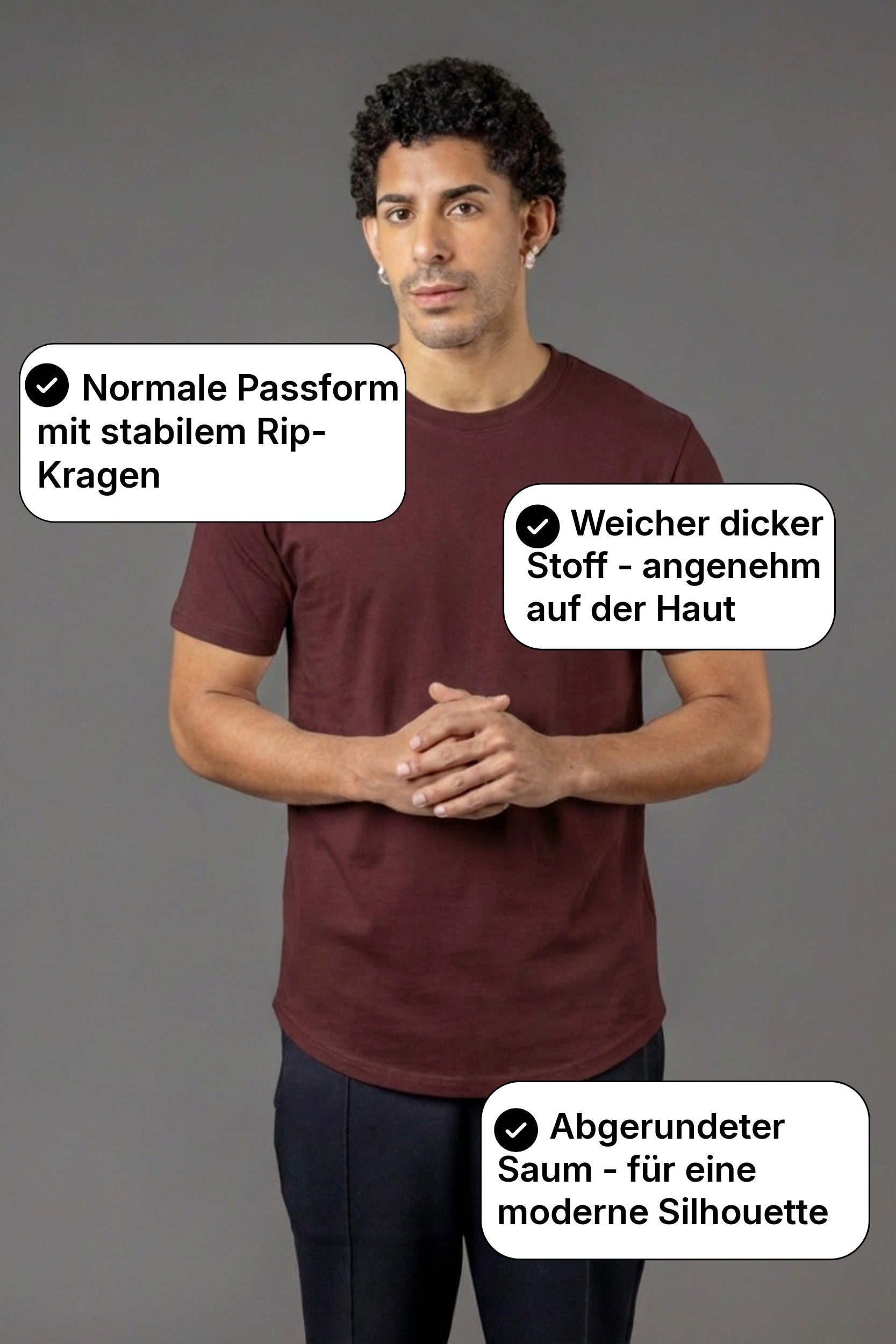 BASIC T-SHIRT RUNDER SAUM T25