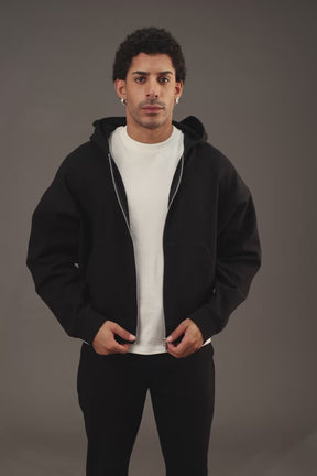 ZIP JACKET HOOD “J5” BLACK