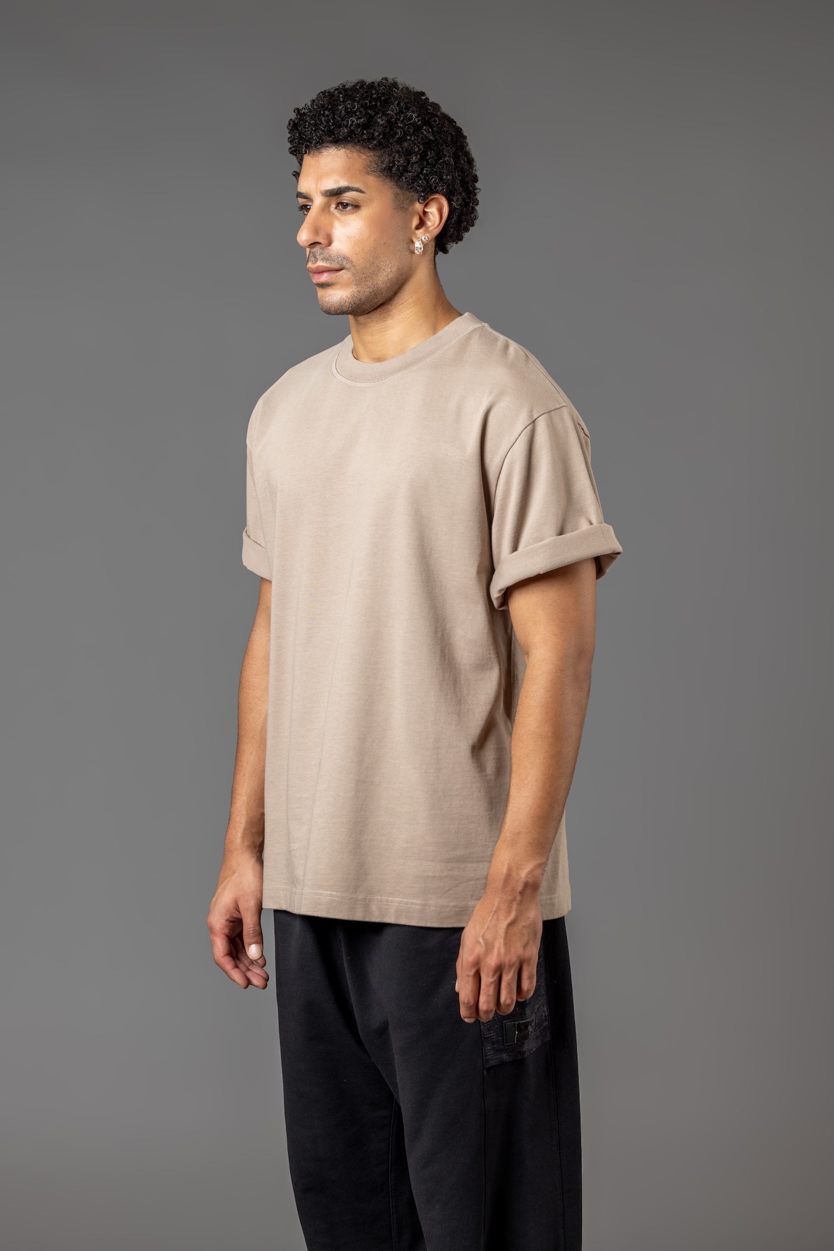 OVERSIZE COMFORT T-SHIRT “T15" TOFFEE BROWN