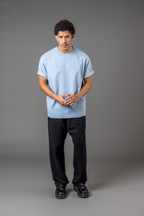 OVERSIZE COMFORT T-SHIRT “T15" LIGHT BLUE