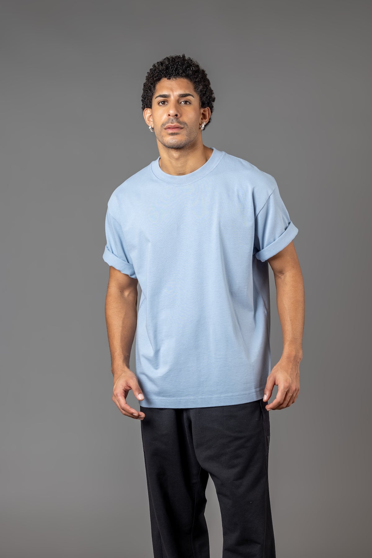 OVERSIZE COMFORT T-SHIRT “T15" LIGHT BLUE